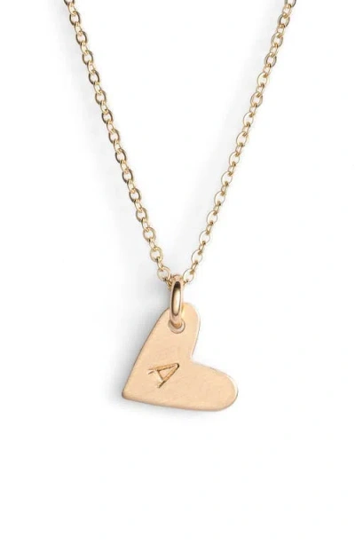 Nashelle 14k-gold Fill Initial Mini Heart Pendant Necklace In Gold/a