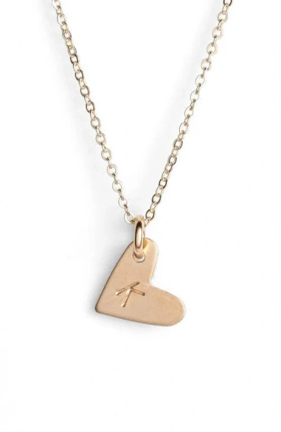 Nashelle 14k-gold Fill Initial Mini Heart Pendant Necklace In Gold/k