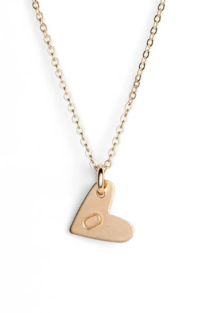 Nashelle 14k-gold Fill Initial Mini Heart Pendant Necklace In Gold/o