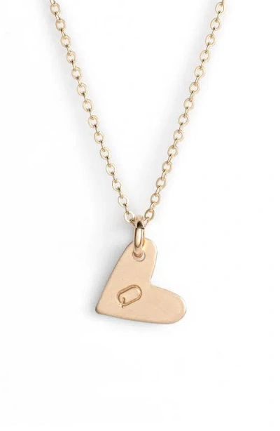 Nashelle 14k-gold Fill Initial Mini Heart Pendant Necklace In Gold/q