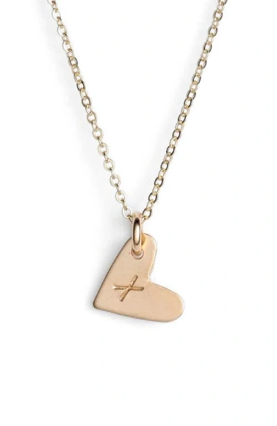 Nashelle 14k-gold Fill Initial Mini Heart Pendant Necklace In Gold/x