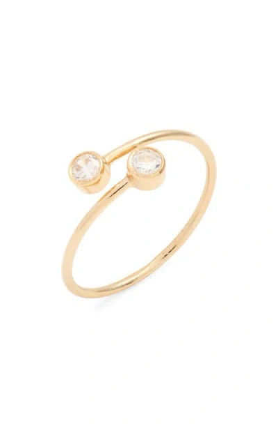 Nashelle Adjustable Cubic Zirconia Wrap Ring In Gold Fill