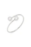 Nashelle Adjustable Cubic Zirconia Wrap Ring In Sterling Silver