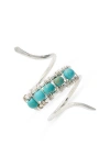 Nashelle Beaded Snake Ring In Metallic