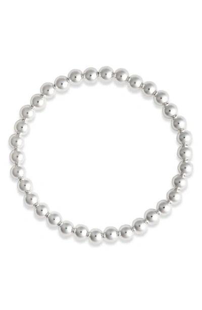 Nashelle Beaded Stretch Bracelet In Sterling Silver