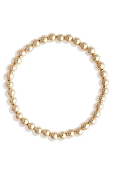 Nashelle Beaded Stretch Bracelet In Yellow Gold Fill