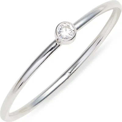 Nashelle Birthstone Ring In April Sterling Silver