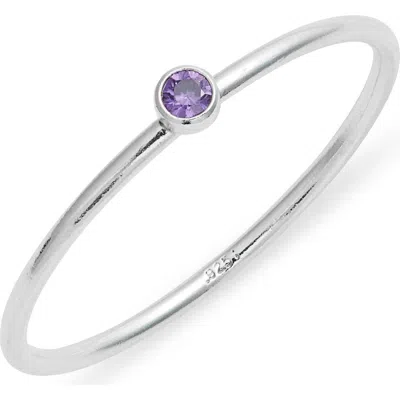 Nashelle Birthstone Ring In February Sterling Silver
