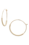 Nashelle Classic Beaded Hoop Earrings In Gold Fill