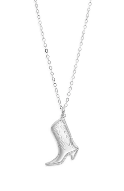 Nashelle Cowgirl Boot Pendant Necklace In Metallic
