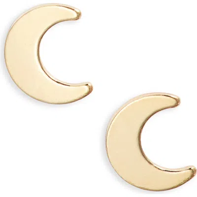Nashelle Crescent Moon Stud Earrings In Gold Fill