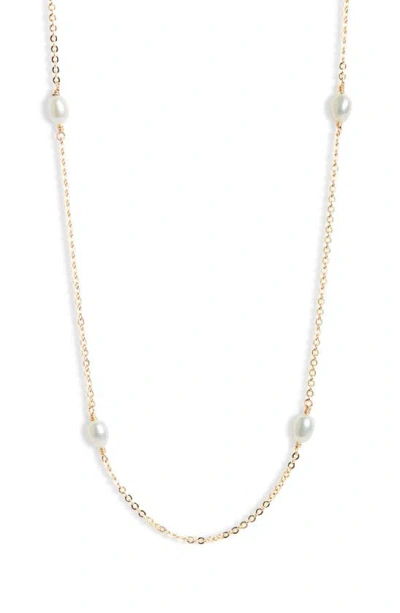 Nashelle Cultured Freshwater Pearl Station Necklace In White
