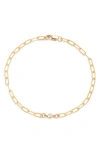 Nashelle Everly Cubic Zirconia Paperclip Bracelet In Gold Fill
