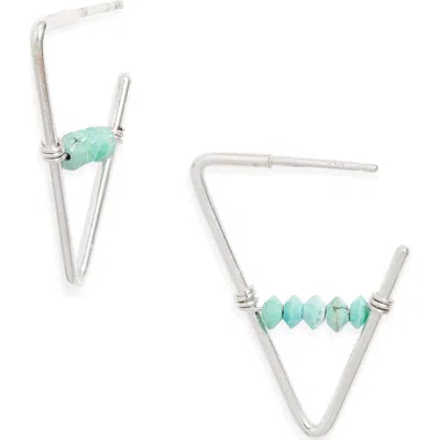 Nashelle Geo Beaded Hoop Earrings In Silver