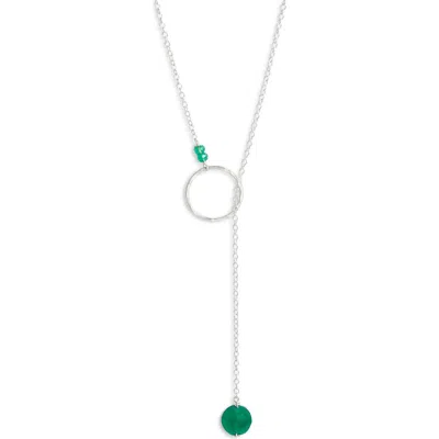 Nashelle Gwyneth Semiprecious Toggle Necklace In Silver