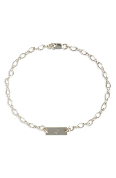 Nashelle Hadley Initial Bar Bracelet In Sterling Silver - J