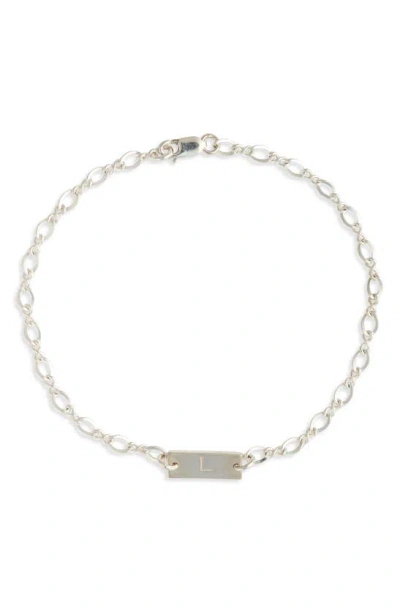 Nashelle Hadley Initial Bar Bracelet In Sterling Silver - L