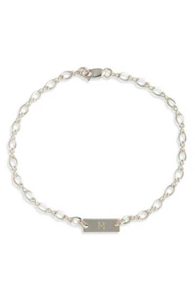 Nashelle Hadley Initial Bar Bracelet In Sterling Silver - M