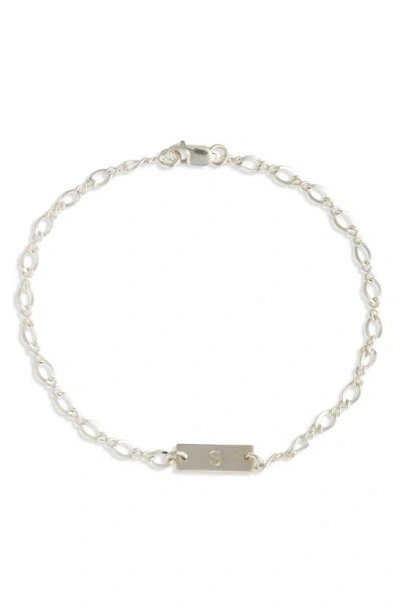 Nashelle Hadley Initial Bar Bracelet In Sterling Silver - S