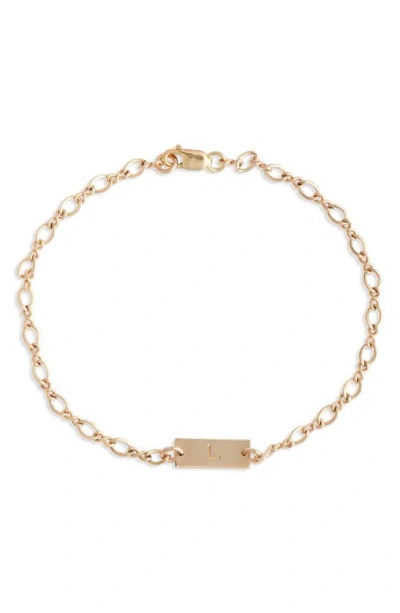 Nashelle Hadley Initial Bar Bracelet In Yellow Gold Fill - L