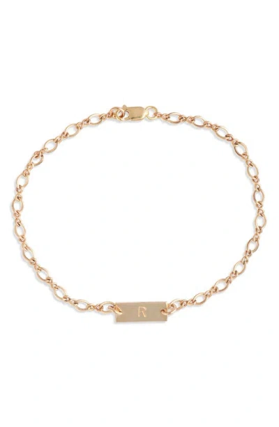 Nashelle Hadley Initial Bar Bracelet In Yellow Gold Fill - R