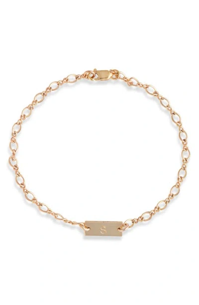 Nashelle Hadley Initial Bar Bracelet In Gold