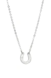 Nashelle Horseshoe Pendant Necklace In Silver
