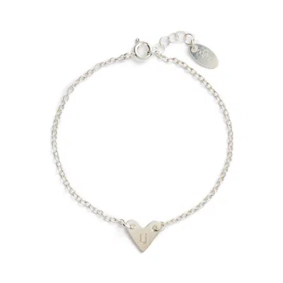 Nashelle Initial Heart Bracelet In Metallic