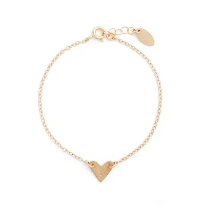 Nashelle Initial Heart Bracelet In Gold