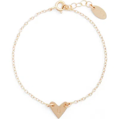 Nashelle Initial Heart Bracelet In Gold
