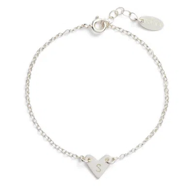 Nashelle Initial Heart Bracelet In Silver