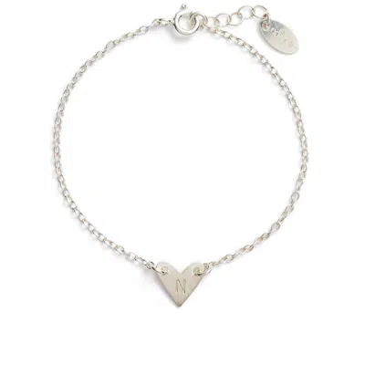 Nashelle Initial Heart Bracelet In Silver