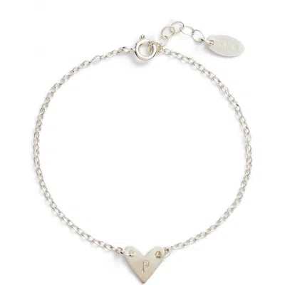Nashelle Initial Heart Bracelet In Silver