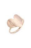 Nashelle Love Hammered Heart Ring In Gold