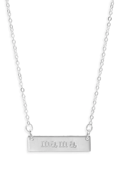 Nashelle Mama Bar Pendant Necklace In Metallic