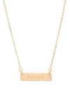 NASHELLE NASHELLE MAMA BAR PENDANT NECKLACE