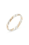 Nashelle Mixed Metal Twist Band Ring In Gold Fill And Sterling Silver