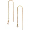 Nashelle Muse Cubic Zirconia Threader Earrings In Yellow Gold/cubic Zirconia