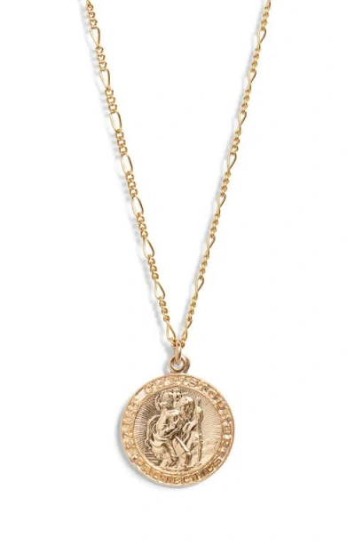 Nashelle Saint Christopher Pendant Necklace In Gold Fill