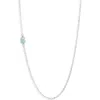 Nashelle Semiprecious Stone Station Chain Necklace In Silver