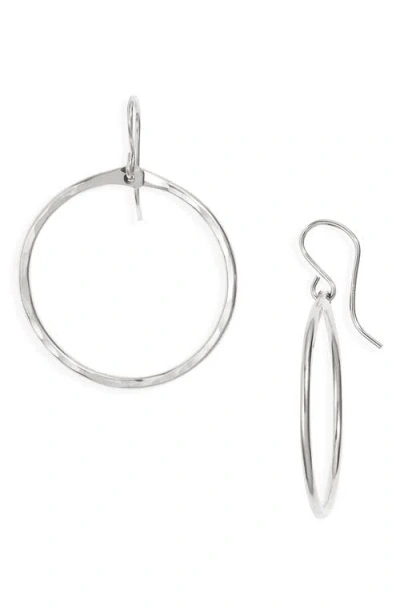 Nashelle Signature Small Hammered Hoop Earrings In Silver