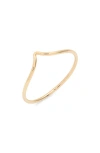 Nashelle Slim Chevron Ring In Gold Fill