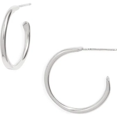Nashelle Small Loom Hoop Earrings In Brown