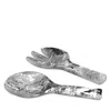 Nashi Short Handle Salad Serving Set In Black Swirl