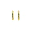 Nasi Silver Women's Adaya Huggie Hoops- Blue Topaz, Gold In Gold