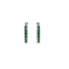 Nasi Silver Women's Adaya Huggie Hoops- Green Spinel, Silver