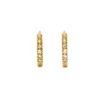 Nasi Silver Women's Adaya Huggie Hoops- White Topaz, Gold In White