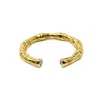 Nasi Silver Women's Bamboo Adjustable Stacking- White Topaz- Gold In Blue