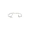 Nasi Silver Women's Adjustable Fishtail Ring- White Topaz, Silver In Metallic