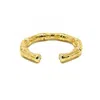 Nasi Silver Women's Bamboo Adjustable Stacking- White Topaz- Gold In Gold